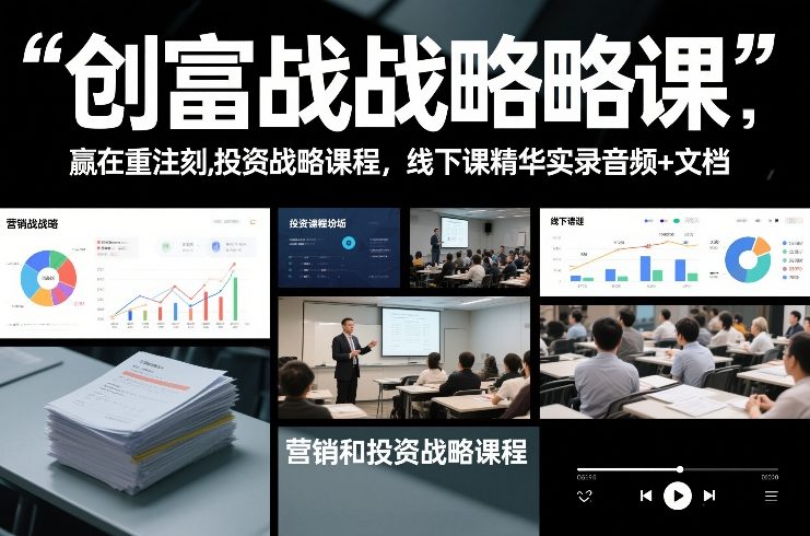 创富战略课，赢在重注时刻，营销和投资战略课程，线下课精华实录音频+文档-夏姐拆项目