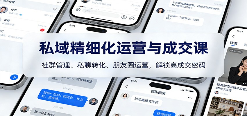 私域精细化运营与成交课：社群管理、私聊转化、朋友圈运营，解锁高成交密码-夏姐拆项目