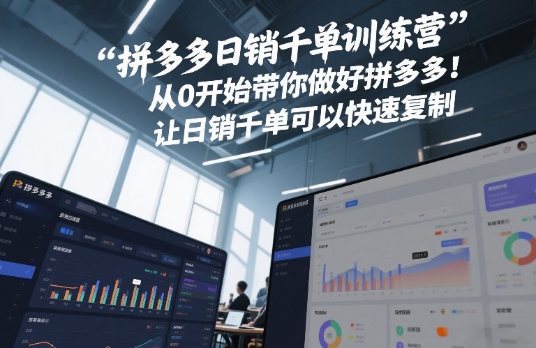 拼多多日销千单训练营，从0开始带你做好拼多多，让日销千单可以快速复制(更新26年1月)-夏姐拆项目