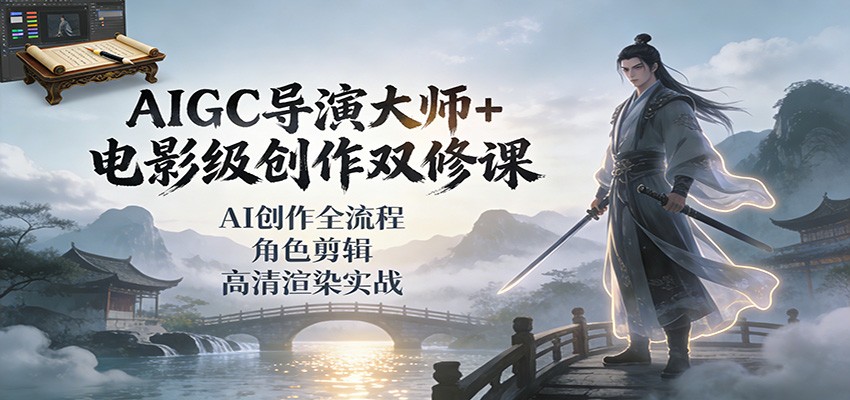 AIGC导演大师+电影级创作双修课：AI创作全流程、角色剪辑、高清渲染实战-夏姐拆项目