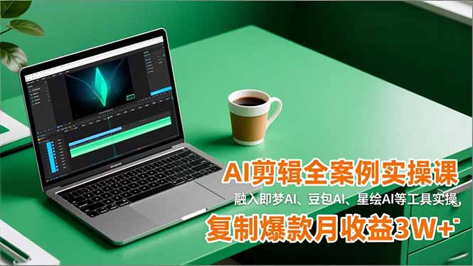 AI剪辑全案例实操课，融入即梦AI、豆包AI、星绘AI等工具实操，复制爆款月收益3W+-夏姐拆项目