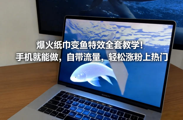 爆火纸巾变鱼特效全套教学！手机就能做，自带流量，轻松涨粉上热门-夏姐拆项目