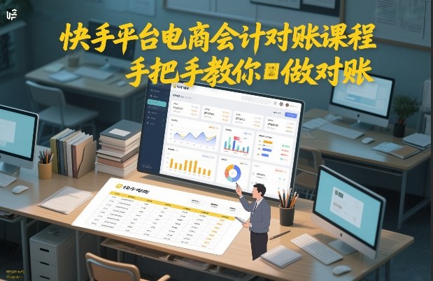 快手平台电商会计对账课程，手把手教你做对账-夏姐拆项目