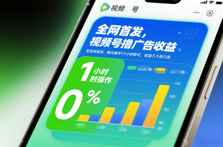 全网首发，视频号撸广告收益，无任何成本，每天操作1个小时即可，收益几十到几张-夏姐拆项目