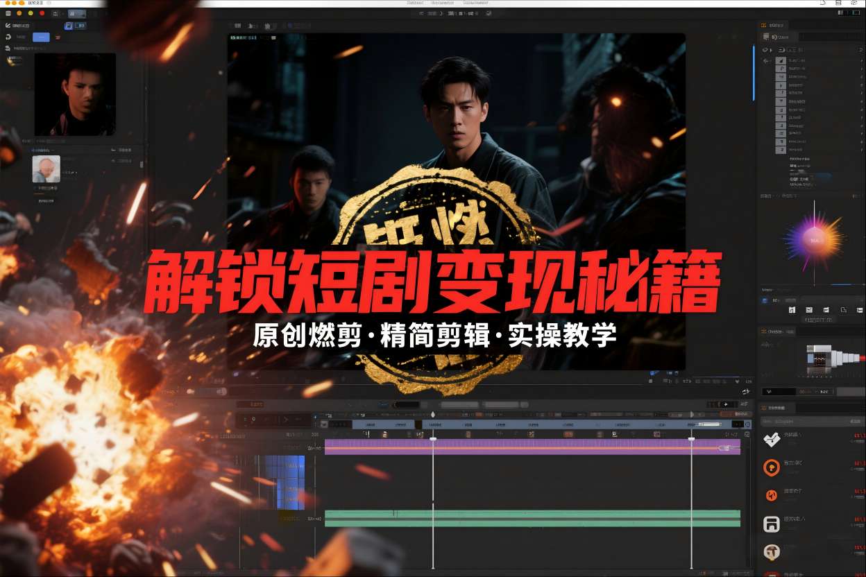 短剧拉新之原创燃剪精简剪辑实操课，解锁短剧变现秘籍-夏姐拆项目