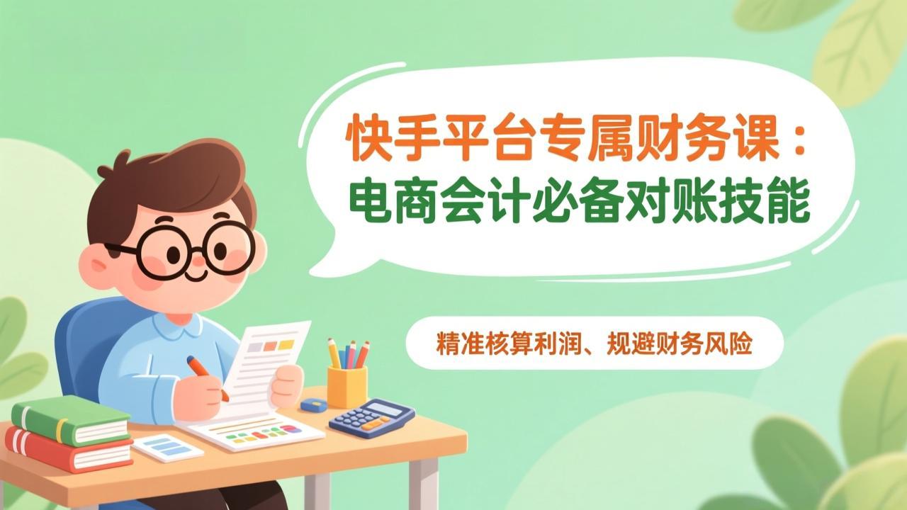 快手平台专属财务课：电商会计必备对账技能，精准核算利润、规避财务风险-夏姐拆项目