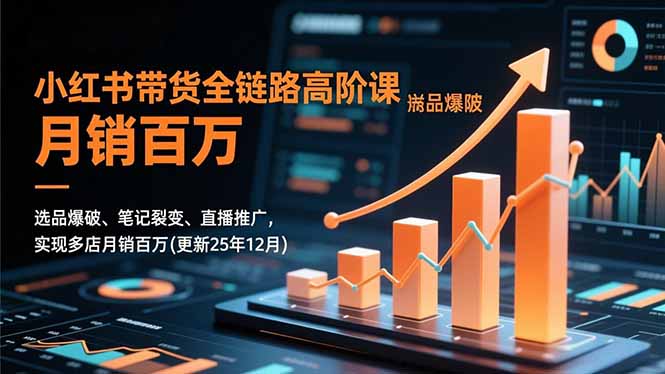 小红书带货全链路高阶课，选品爆破、笔记裂变、直播推广，实现多店月销百万(更新25年12月-夏姐拆项目