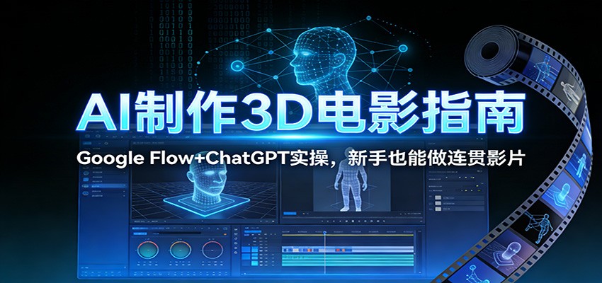AI制作3D电影指南：Google Flow+ChatGPT实操，新手也能做连贯影片-夏姐拆项目