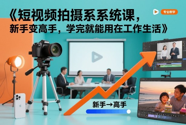 短视频拍摄系统课，新手变高手，学完就能用在工作生活-夏姐拆项目