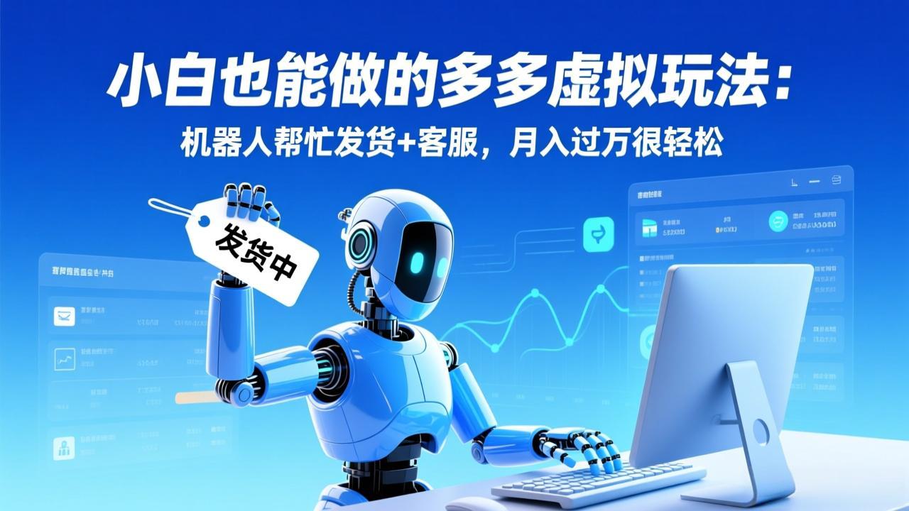 小白也能做的多多虚拟玩法：机器人帮忙发货+客服，月入过万很轻松-夏姐拆项目