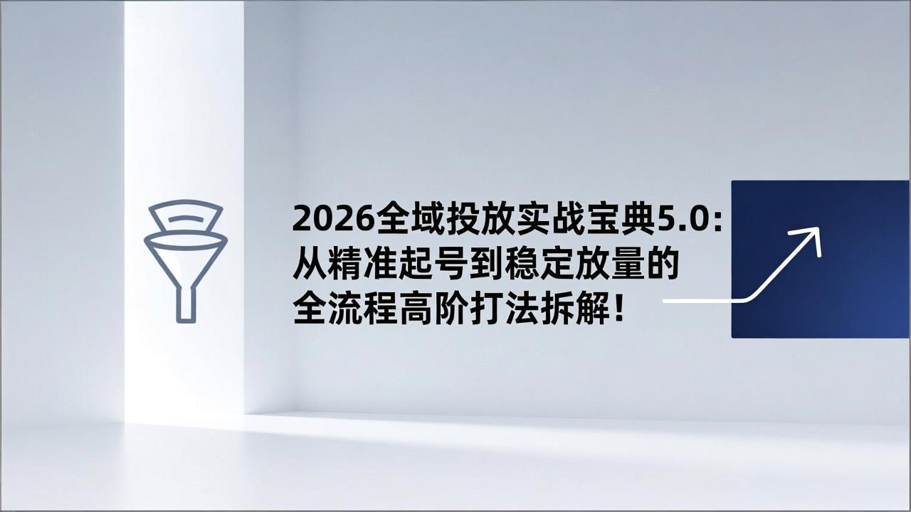 2026全域投放实战宝典5.0：从精准起号到稳定放量的全流程高阶打法拆解！-夏姐拆项目
