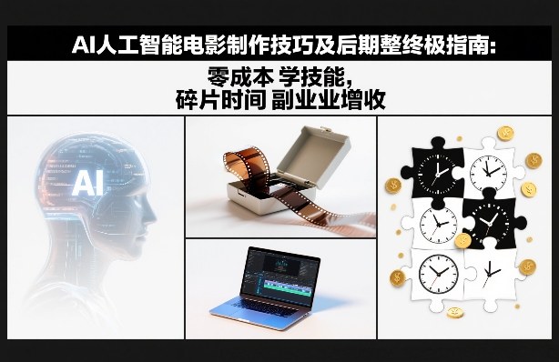 AI人工智能电影制作技巧及后期完整终极指南：零成本学技能，碎片时间副业增收-夏姐拆项目