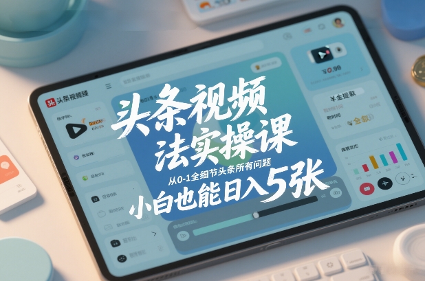 头条视频玩法实操课，从0-1全细节头条所有问题，小白也能日入5张-夏姐拆项目