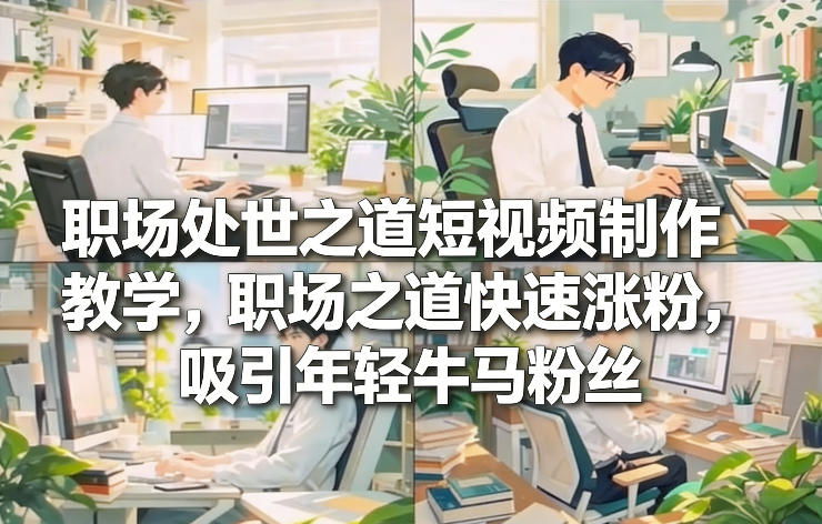 职场处世之道短视频制作教学，职场之道快速涨粉，吸引年轻牛马粉丝-夏姐拆项目