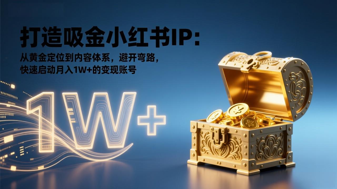 打造吸金小红书IP：从黄金定位到内容体系，避开弯路，快速启动月入1W+的变现账号-夏姐拆项目