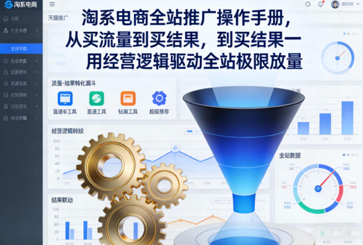 淘系电商全站推广操作手册，从买流量到买结果一用经营逻辑驱动全站极限放量-夏姐拆项目