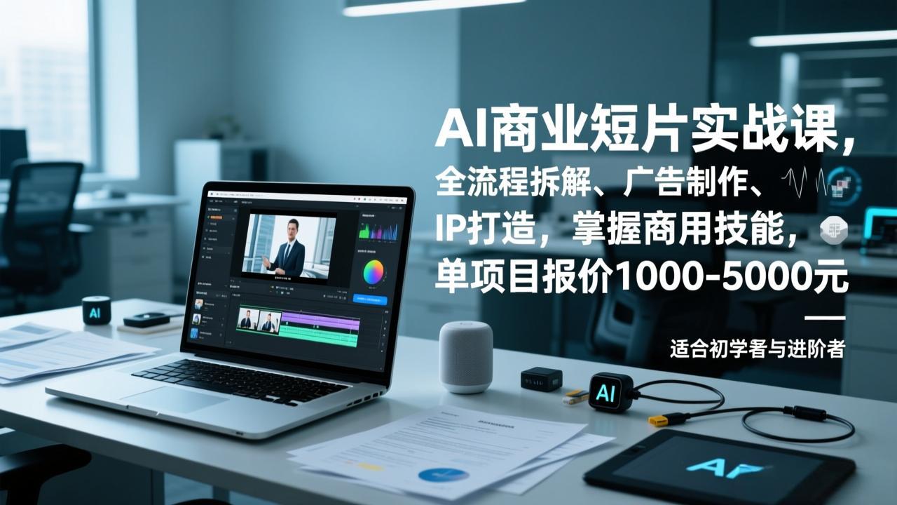 AI商业短片实战课，全流程拆解、广告制作、IP打造，掌握商用技能，单项目报价1000-5000元-夏姐拆项目
