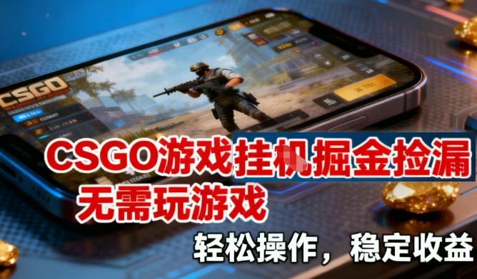 CSGO游戏挂G掘金捡漏，不需要玩游戏，操作简单，收益稳定【揭秘】-夏姐拆项目