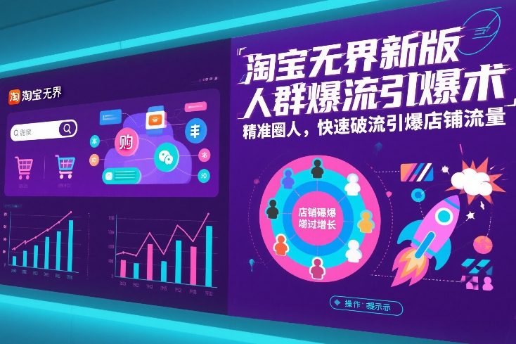淘宝无界新版人群爆流引爆术，精准圈人，快速破流引爆店铺流量-夏姐拆项目