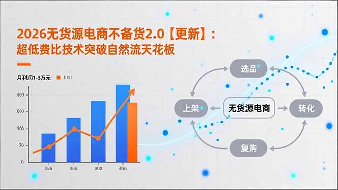 2026无货源电商不备货2.0【更新】：超低费比技术突破自然流天花板，单店月利润1-3万元-夏姐拆项目