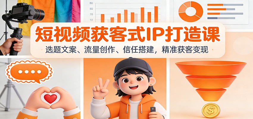 短视频获客式IP打造课：选题文案、流量创作、信任搭建，精准获客变现-夏姐拆项目