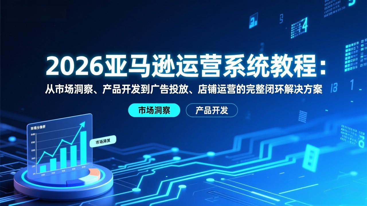 2026亚马逊运营系统教程：从市场洞察、产品开发到广告投放、店铺运营的完整闭环解决方案-夏姐拆项目