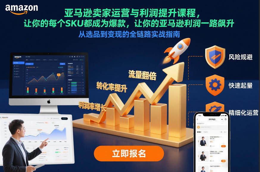 亚马逊卖家运营与利润提升课程，让你的每个SKU都成为爆款，让你的亚马逊利润一路飙升(更新12月)-夏姐拆项目