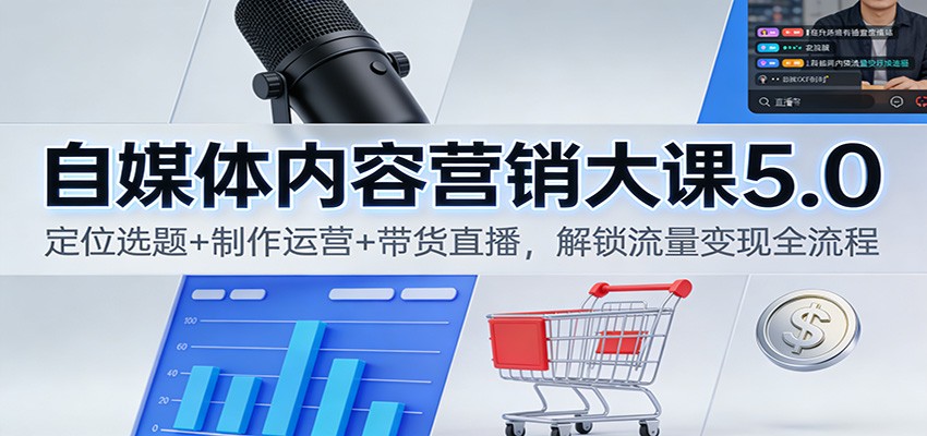 自媒体内容营销大课5.0：定位选题+制作运营+带货直播，解锁流量变现全流程-夏姐拆项目