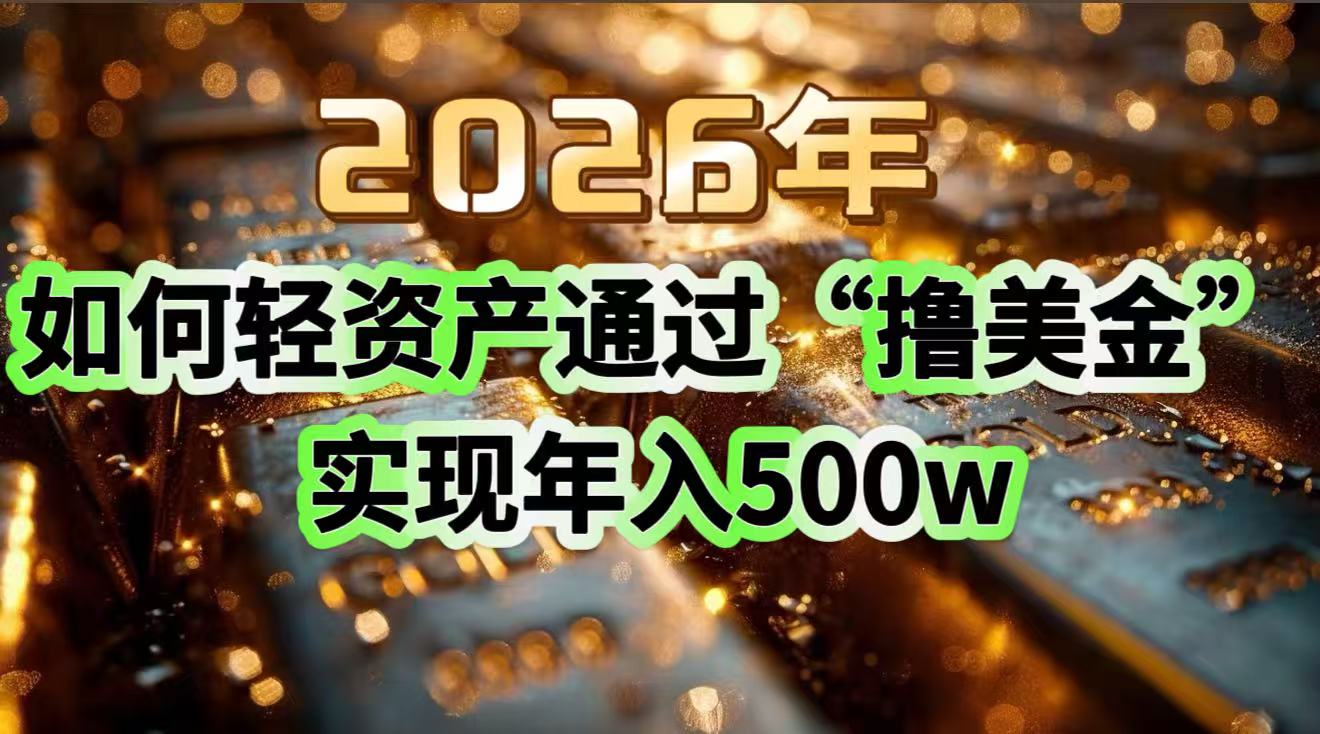 2026年如何轻资产通过“撸美金”实现年入500w-夏姐拆项目