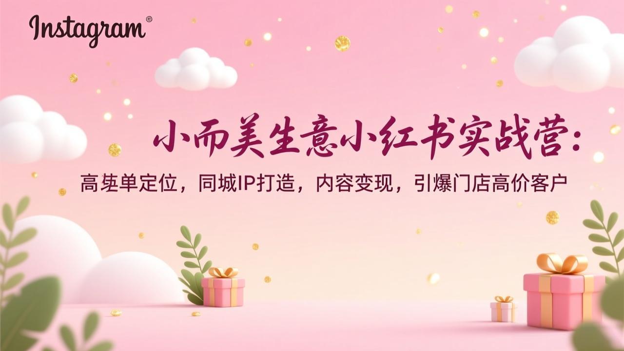 小而美生意小红书实战营：高客单定位，同城IP打造，内容变现，引爆门店高价客户-夏姐拆项目