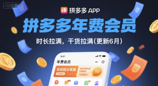 拼多多年费会员，实经验分享操，时长拉满，干货拉满(更新12月)-夏姐拆项目