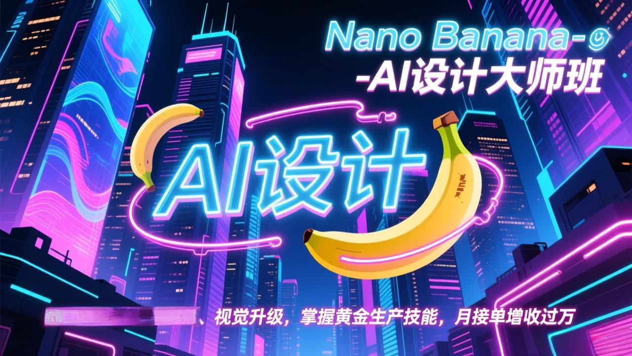 Nano Banana-AI设计大师班，修图合成、广告创作、视觉升级，掌握黄金生产技能，月接单增收过万-夏姐拆项目