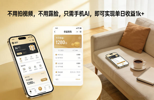 不用拍视频，不用露脸，只需手机AI，即可实现单日收益1k+【揭秘】-夏姐拆项目