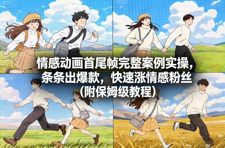 情感动画首尾帧完整案例实操，条条出爆款，快速涨情感粉丝(附保姆级教程)-夏姐拆项目