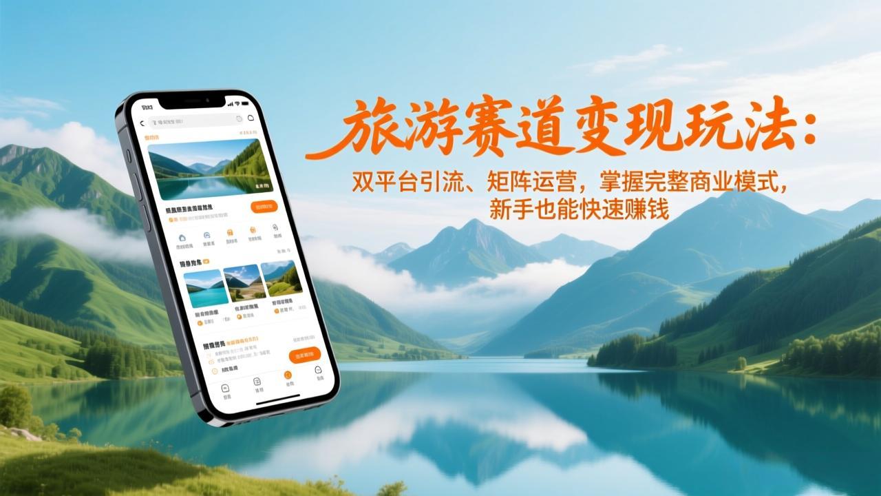 旅游赛道变现玩法：双平台引流、矩阵运营，掌握完整商业模式，新手也能快速赚钱-夏姐拆项目