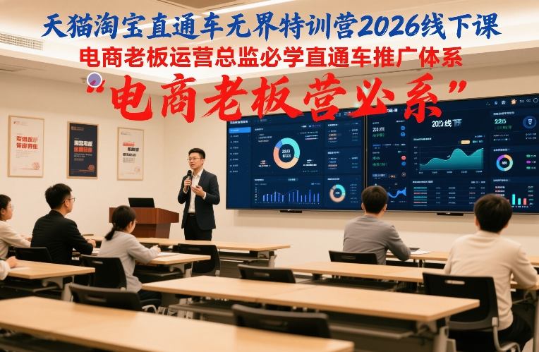 天猫淘宝直通车无界特训营2026线下课，电商老板运营总监必学直通车推广体系-夏姐拆项目