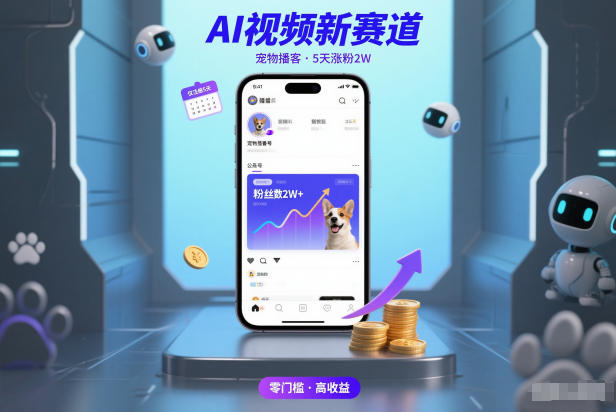 AI视频新赛道，宠物播客仅注册5天涨粉2W，收益非常可观-夏姐拆项目