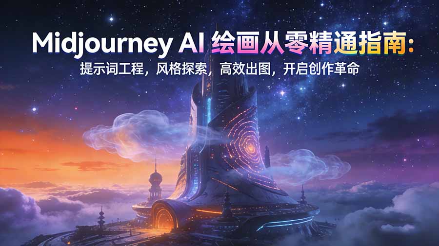 Midjourney AI绘画从零精通指南：提示词工程，风格探索，高效出图，开启创作革命-夏姐拆项目