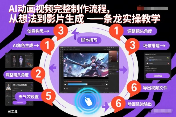 AI动画视频完整制作流程，从想法到影片生成一条龙实操教学-夏姐拆项目