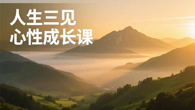 人生三见心性成长课，见天地众生自己，搞透人性安顿身心，活出清晰自我，内在富足无价-夏姐拆项目