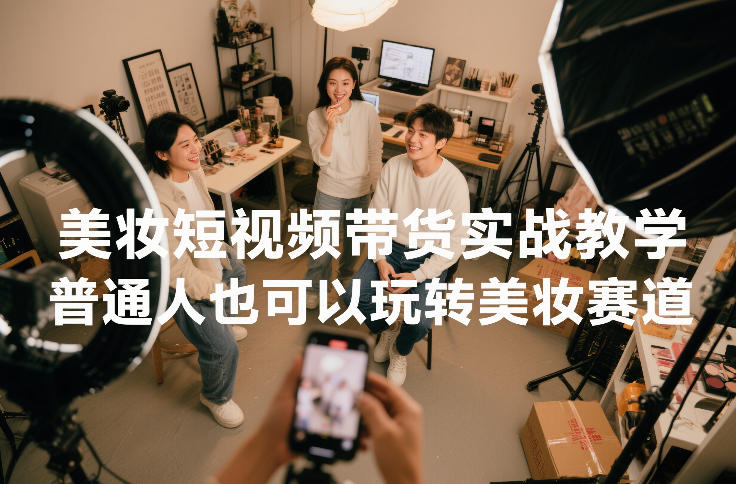 美妆短视频带货实战教学，普通人也可以玩转美妆赛道-夏姐拆项目