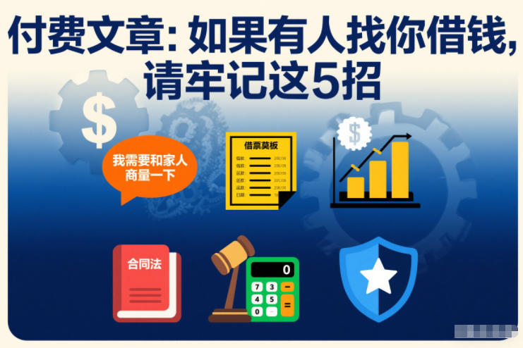 付费文章：如果有人找你借钱，请牢记这5招-夏姐拆项目