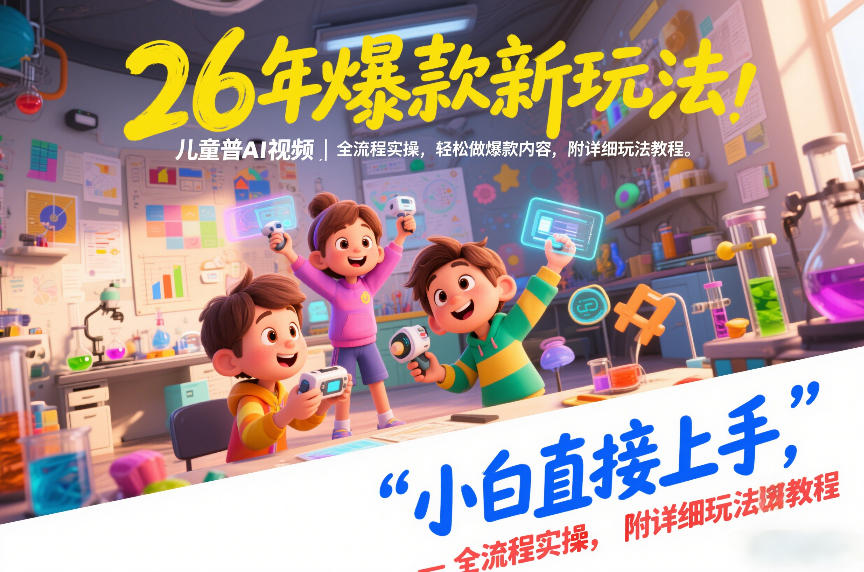 26年爆款新玩法，儿童科普AI视频，全流程实操，轻松做爆款内容，小白直接上手，附详细玩法教程-夏姐拆项目