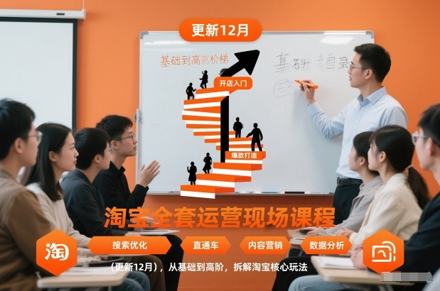 淘宝全套运营现场课程(更新26年1月)，从基础到高阶，拆解淘宝核心玩法-夏姐拆项目