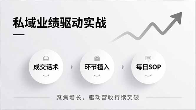私域业绩驱动实战，成交话术、环节植入、每日SOP，聚焦增长，驱动营收持续突破-夏姐拆项目