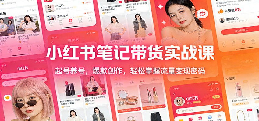 小红书笔记带货实战课：起号养号，爆款创作，轻松掌握流量变现密码-夏姐拆项目