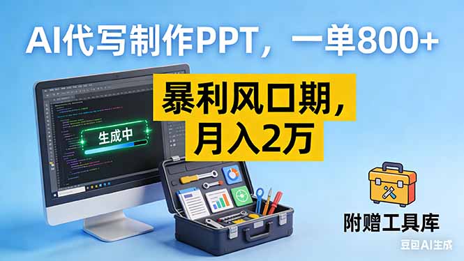 AI代写制作PPT，一单800+， 暴利风口期，月入2万【附工具】-夏姐拆项目