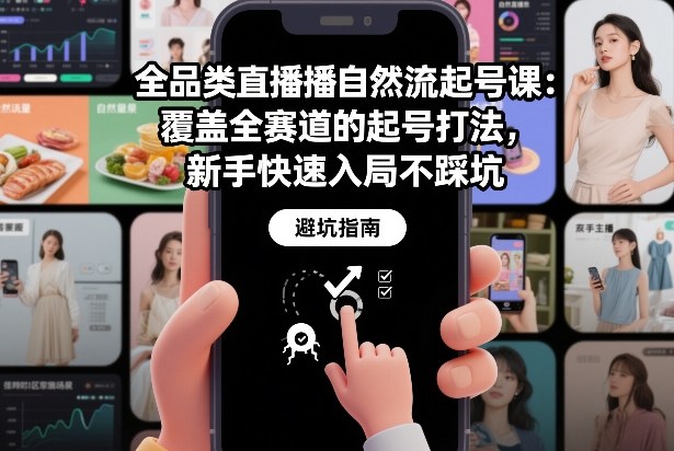 全品类直播自然流起号课：覆盖全赛道的起号打法，新手快速入局不踩坑-夏姐拆项目