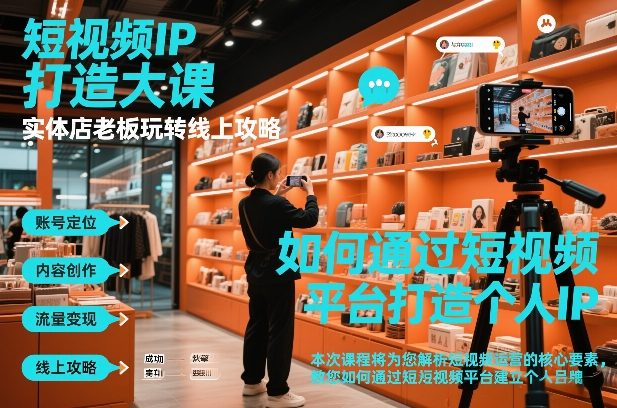 短视频ip打造大课，实体店老板玩转线上攻略-夏姐拆项目