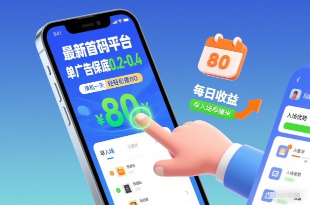 最新首码平台，单广告保底0.2-0.4，单机一天轻松撸80，早入场早賺米【揭秘】-夏姐拆项目